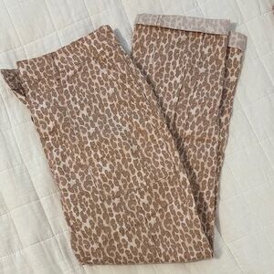 Anthropologie Animal Print Trousers in Brown and Cream